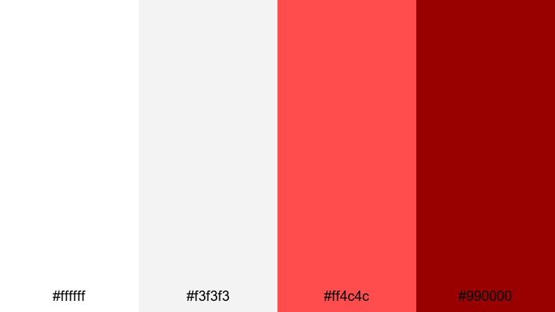 clean studio signal white red color palette with hex codes