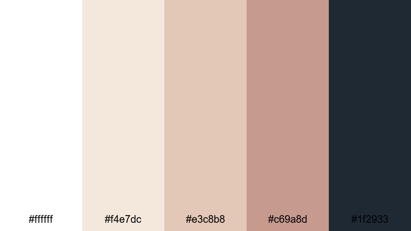 clean studio spark rose gold champagne color palette with hex codes