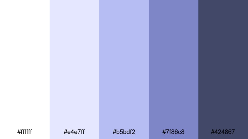 clean studio spotlight blue lilac color palette with hex codes