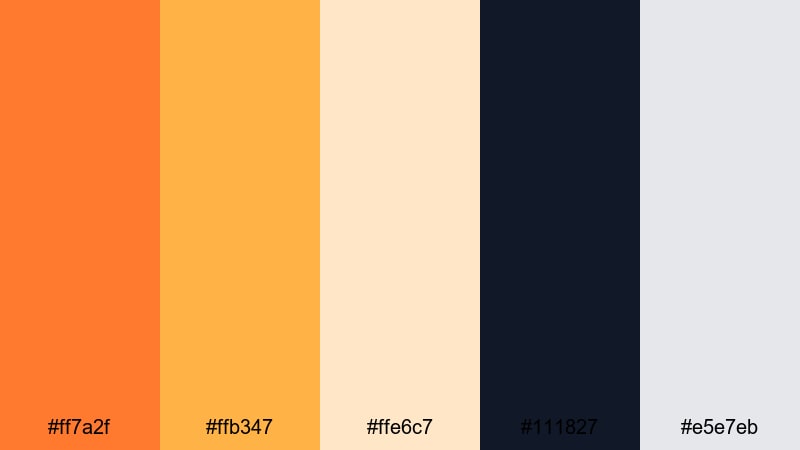 clean tangerine ui orange color palette with hex codes