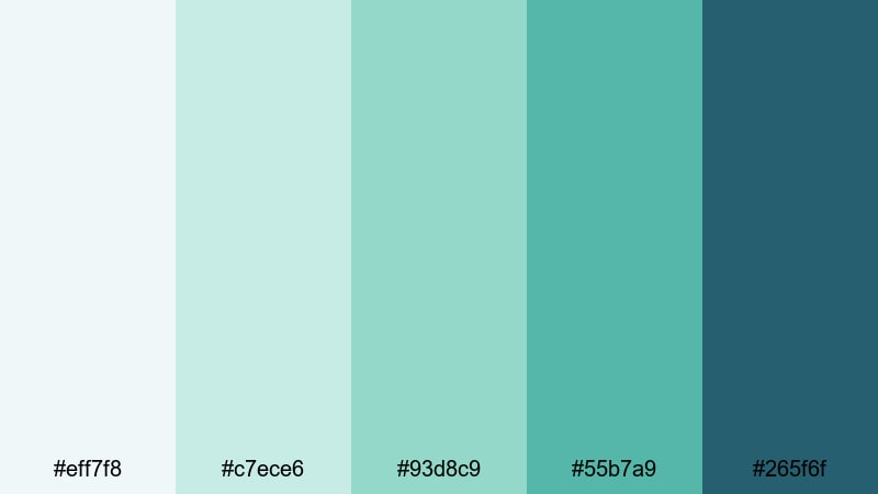 clean tech aqua blue mint green color palette with hex codes