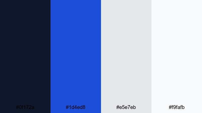 clean tech intro true blue color palette with hex codes