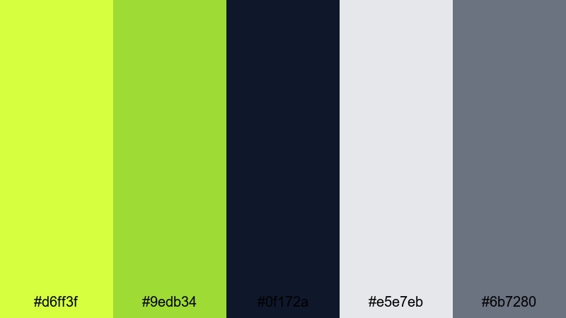 clean tech lime signal lime color palette with hex codes