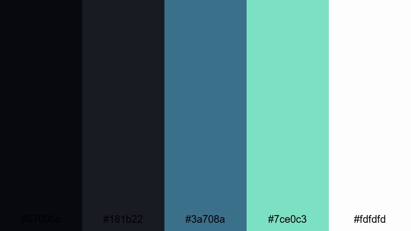clean tech onyx onyx color palette with hex codes