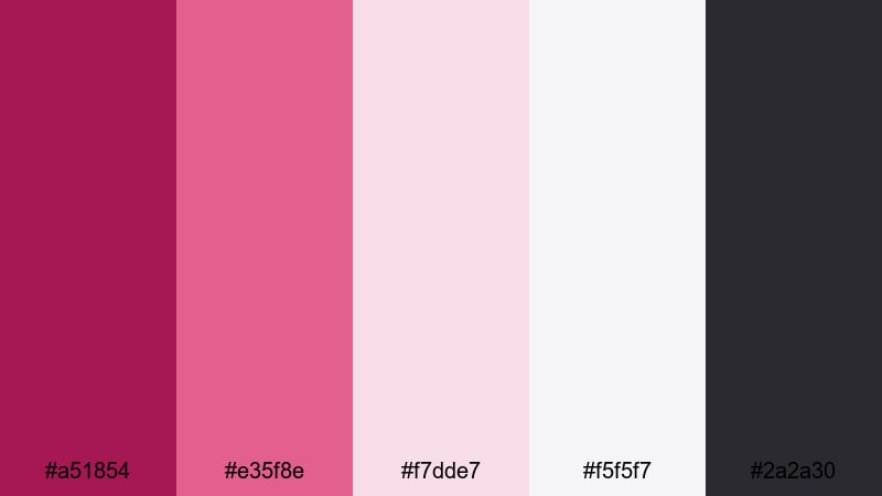 clean ui accent dark pink color palette with hex codes