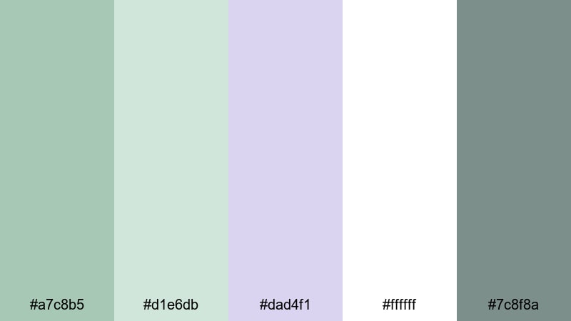 clean ui lavender mint green lavender color palette with hex codes