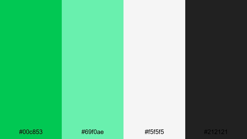 clean ui lime bright green color palette with hex codes