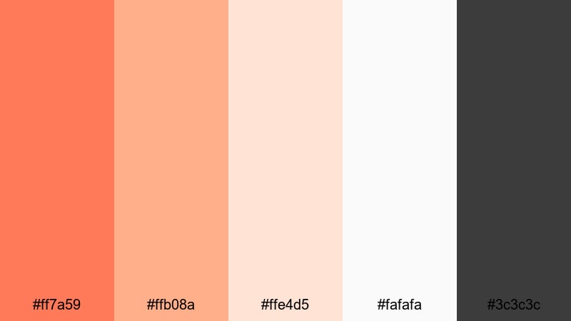 clean ui sundown sunset orange color palette with hex codes