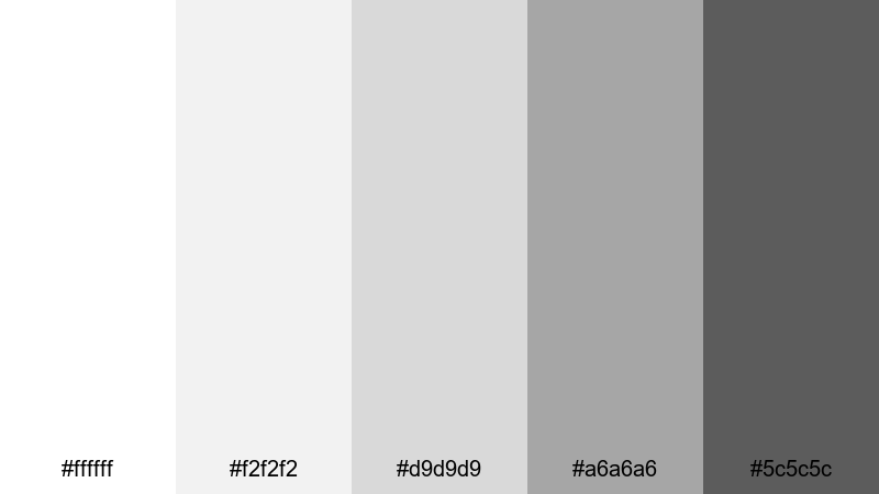 clean ui wireframe monochrome color palette with hex codes