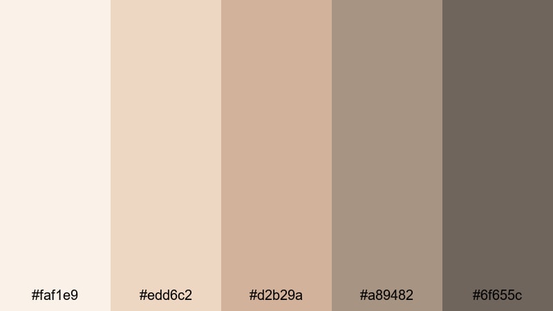 clean workspace glow beige pink color palette with hex codes