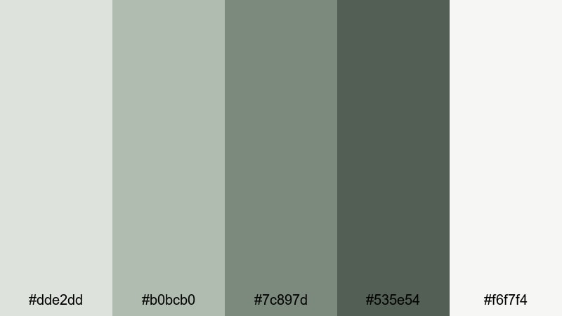 cliffside moss drift gray green color palette with hex codes