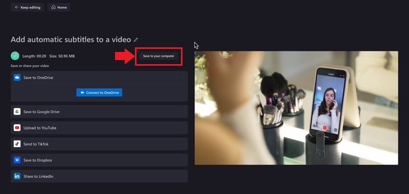 save the video to your computer