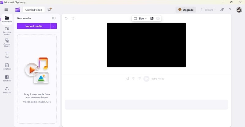 create video from scratch in clipchamp