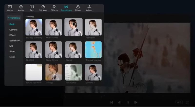 transitions in capcut