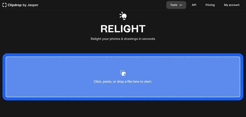 upload images to clipdrop relight