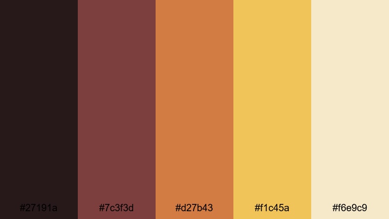 clockwork carnival lights steampunk color palette with hex codes