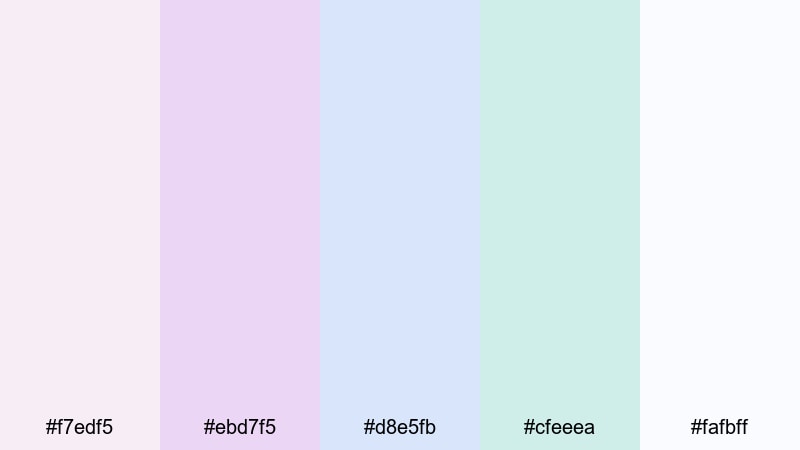 cloud ballet soiree rococo color palette with hex codes