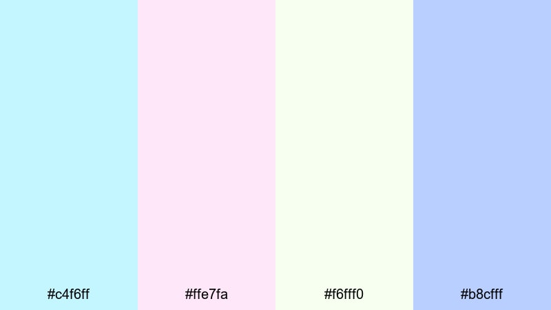 cloud drift celeste pastels celeste color palette with hex codes