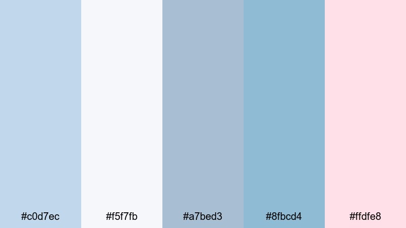 cloud drift daydream columbia blue color palette with hex codes