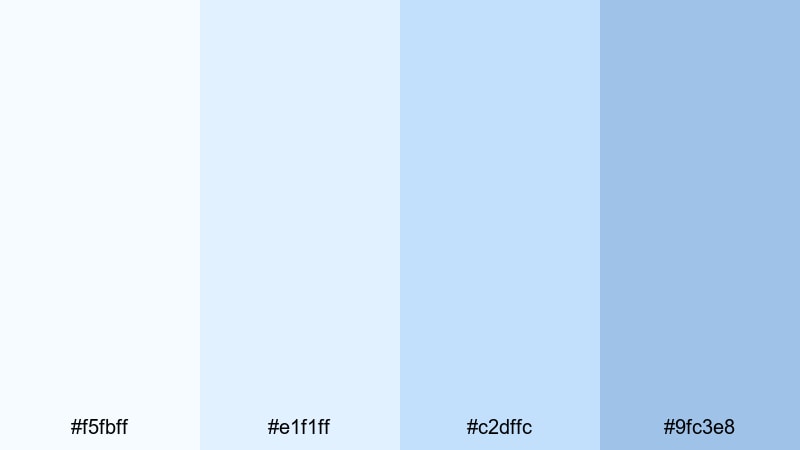 cloud drift daydream pale blue color palette with hex codes