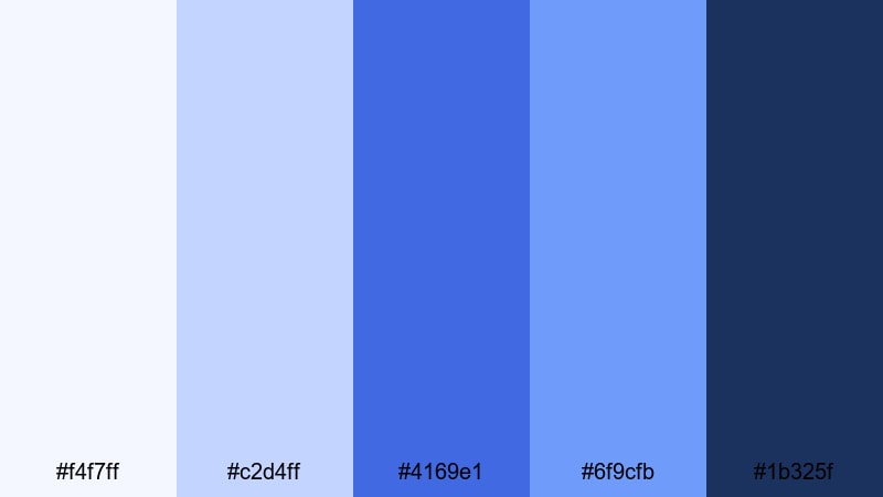cloud drift daydream royal blue color palette with hex codes