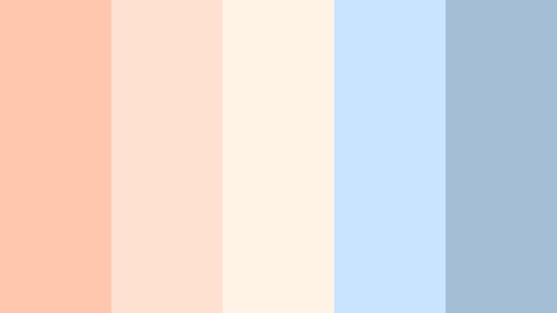 cloud soft peach sunset peach color palette with hex codes