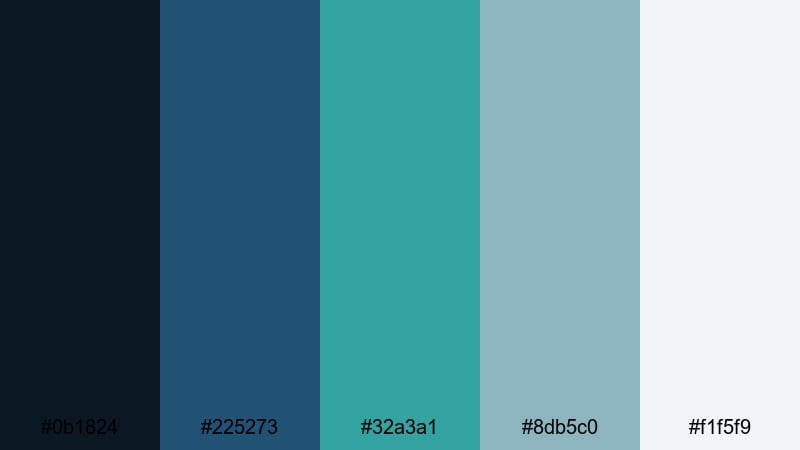 cloud sync breeze blue green gray color palette with hex codes