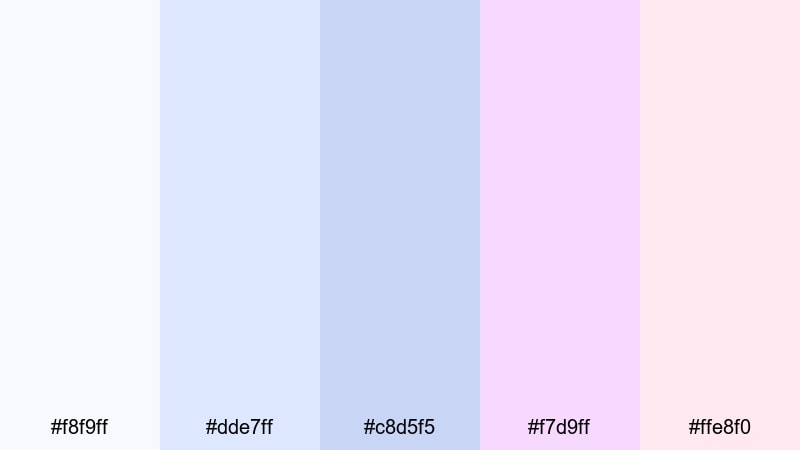 cloudborne castle mist fantasy color palette with hex codes