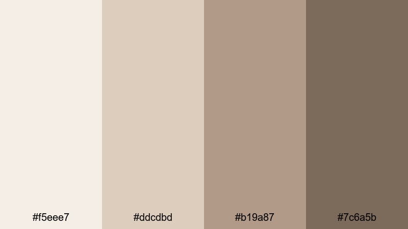 clouded latte tones gray brown color palette with hex codes