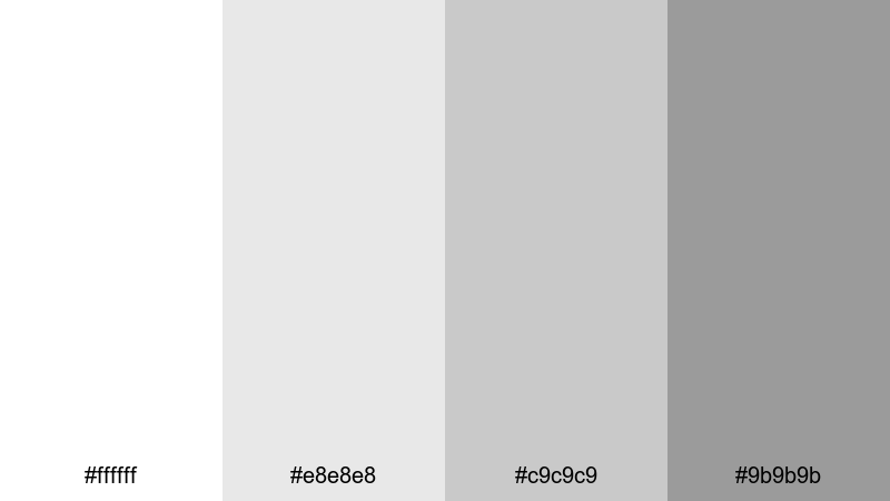 cloudlight drift monochrome color palette with hex codes