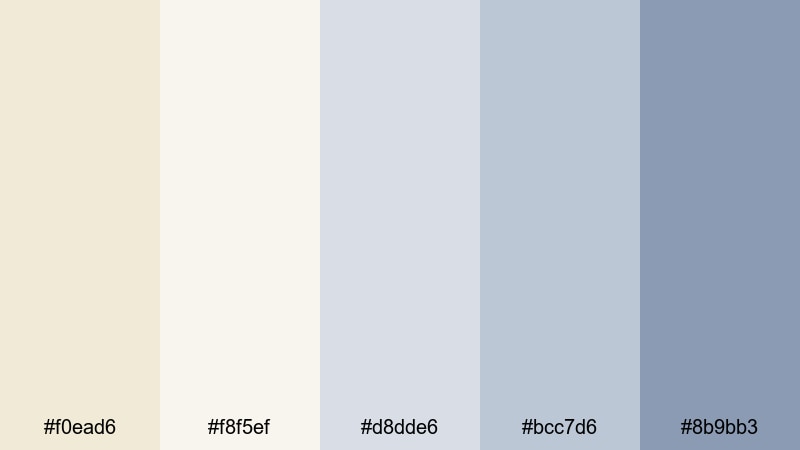 cloudlight neutrals eggshell color palette with hex codes