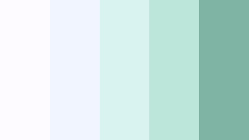 cloudlight pastels mint frost color palette with hex codes