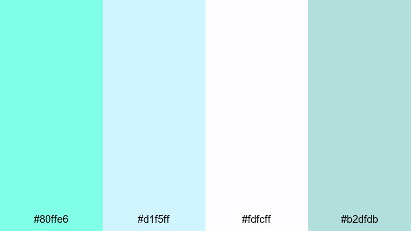cloudlight serenity aquamarine color palette with hex codes