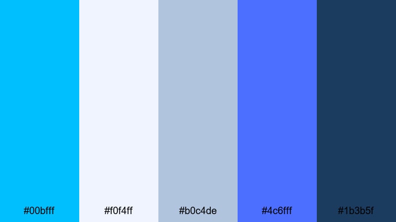 cloudline city morning deep sky blue color palette with hex codes