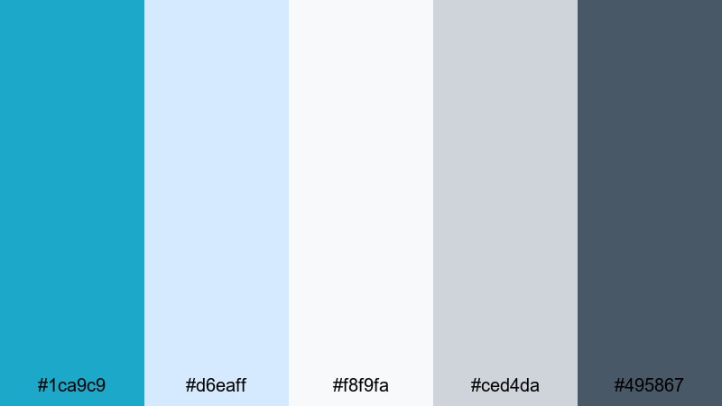 cloudline travel vlog pacific blue color palette with hex codes
