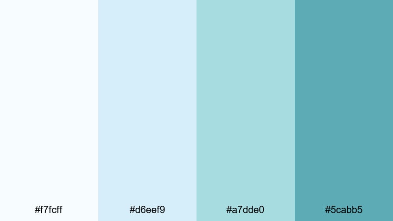 cloudlit aqua breeze green blue color palette with hex codes