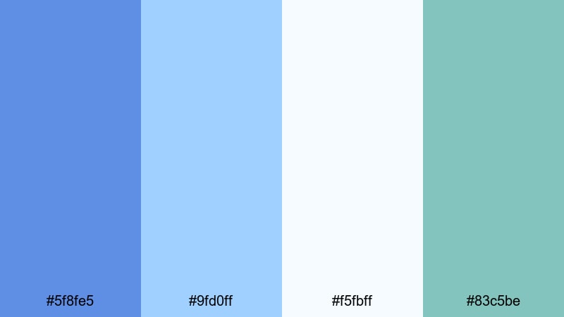 cloudlit ocean drift cornflower color palette with hex codes