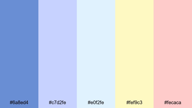 cloudsketch daydream french blue color palette with hex codes