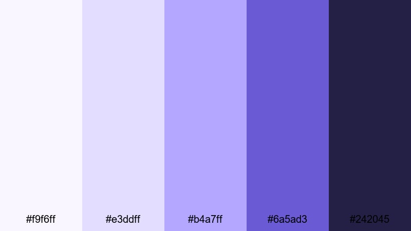 cloudsoft lavender indigo indigo color palette with hex codes
