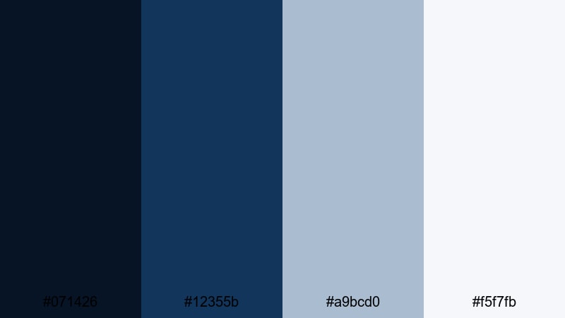 cloudwashed navy minimal navy blue color palette with hex codes