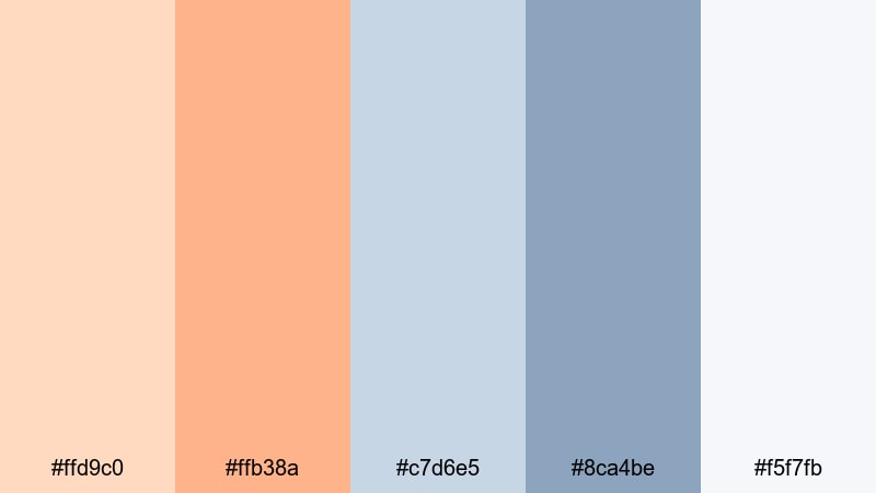 cloudy apricot daydream apricot color palette with hex codes