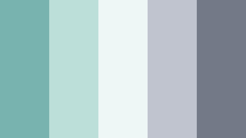 cloudy lagoon drift muted aqua color palette with hex codes