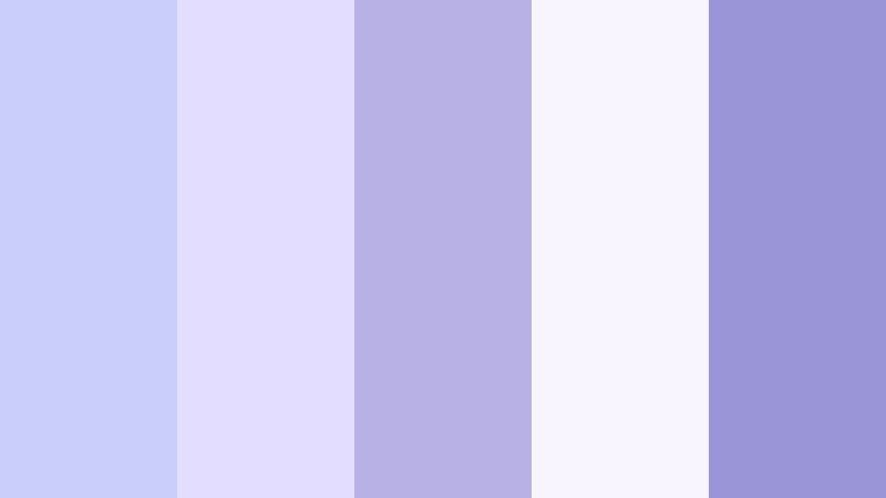 cloudy lavender haze icy periwinkle color palette with hex codes