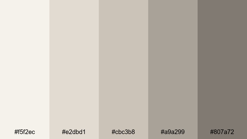 cloudy loft daylight beige color palette with hex codes