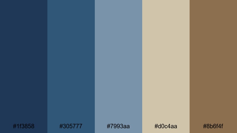coastal cabin denim mix denim color palette with hex codes
