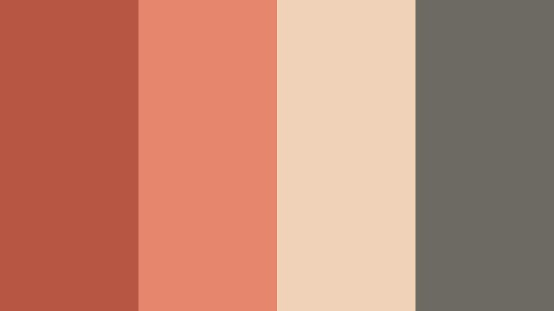 coastal coral driftwood rust coral color palette with hex codes