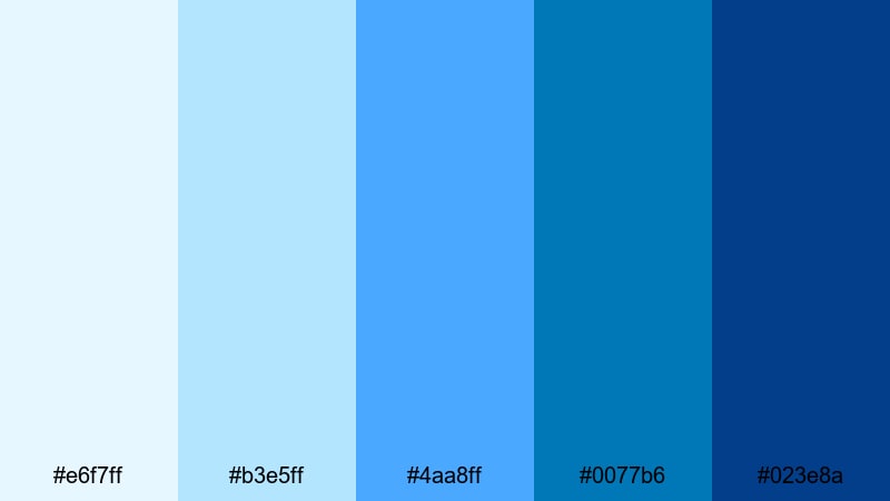 coastal dawn glow azure color palette with hex codes