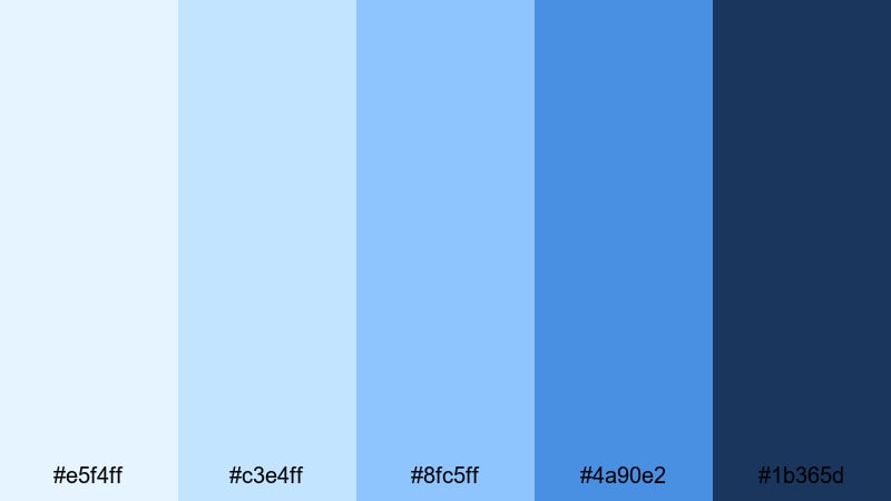 coastal dawn haze blue light blue color palette with hex codes