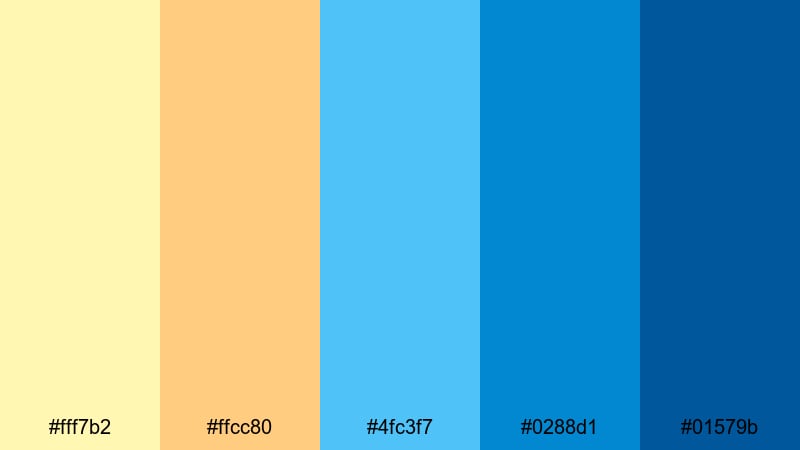 coastal dune sunrise daffodil color palette with hex codes