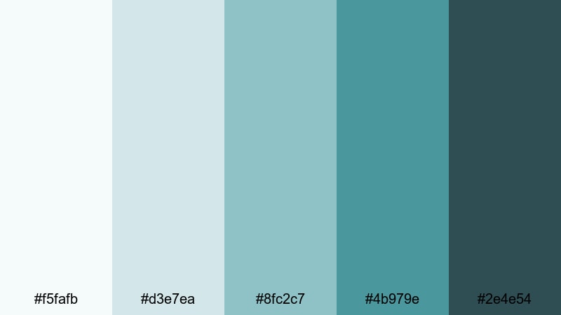 coastal lifestyle vlog teal gray color palette with hex codes
